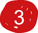 Nummer 4 in einem roten Kreis