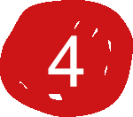 Nummer 4 in einem roten Kreis
